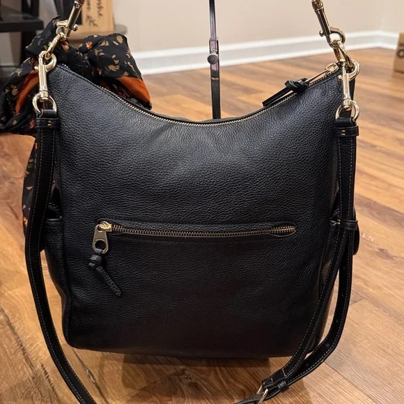 Coach “Pennie” Black Pebbled Leather Shoulder Bag (with Hang Tag & Twilly)(EUC) - Picture 8 of 17